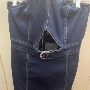 Free People Denim Buckle Mini Dress